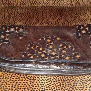 Carlos Falchi leather clutch/shoulder bag